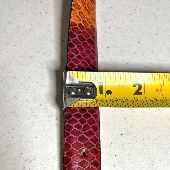 Berge Genuine Leather Snake Skin Belt Made Italy Size Lg Colorful Boho Indie main image 5